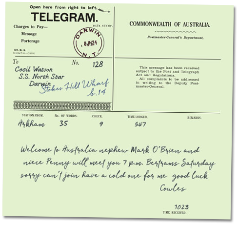 Australian telegram