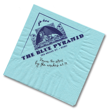 Blue Pyramid napkin
