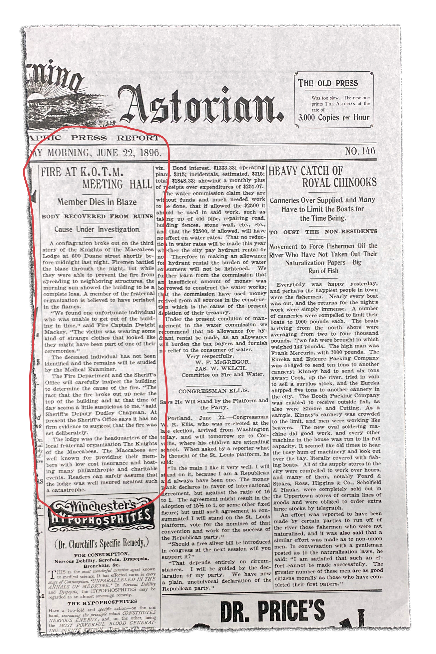 KOTM arson newspaper article