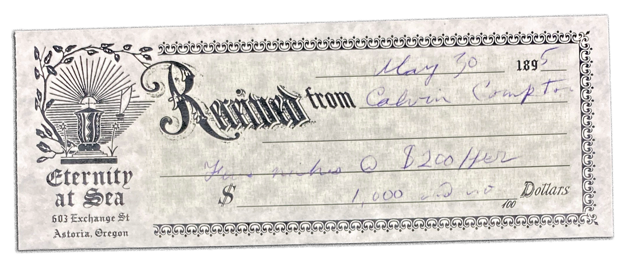 Receipt: Eternity at Sea