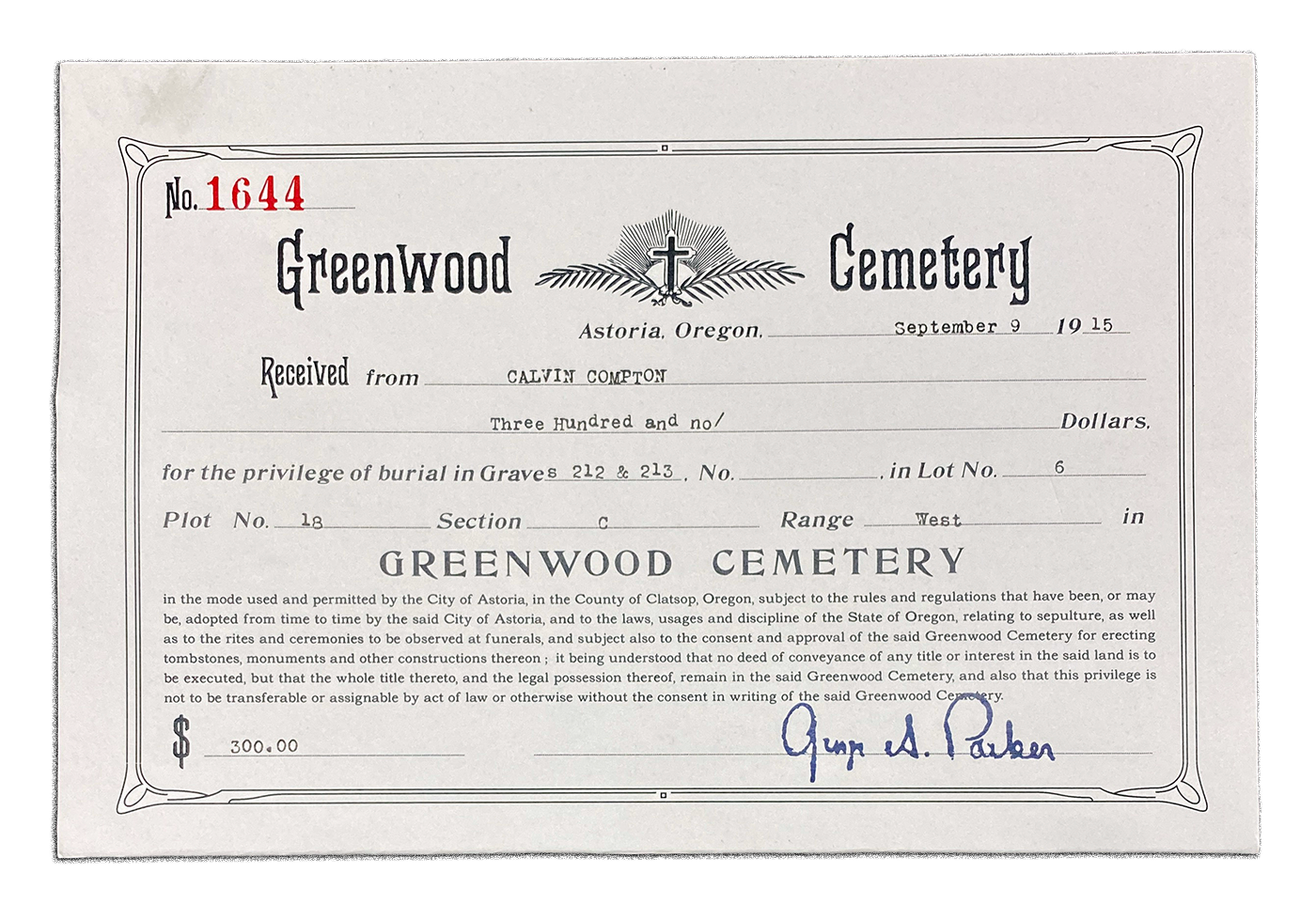 Greenwood Receipt