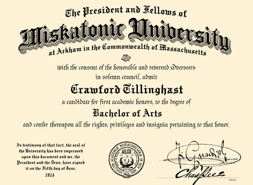 Miskatonic Diploma